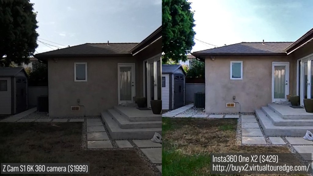 Z Cam S1 (left) vs Insta360 One X2 (right)